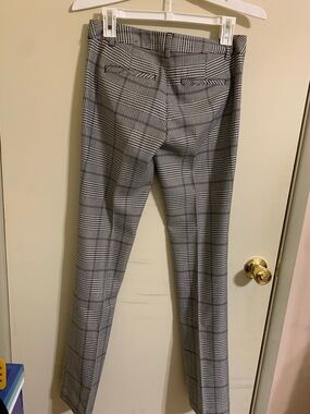 Express Black & White Glen Plaid Boot Cut Pants